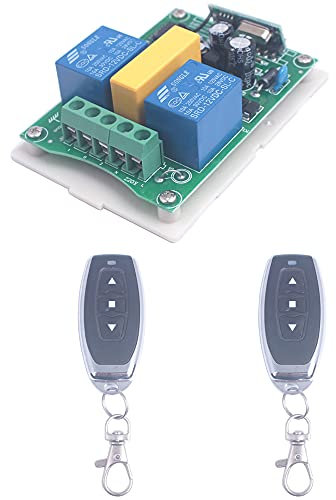 Universal 220V 240V AC Motor Remote Control Switch Forward and Reverse Remote Control Pump Winch Door Control Shutters 433MHz Wireless Switch Transmitter Receiver (2X Control 433Mhz)