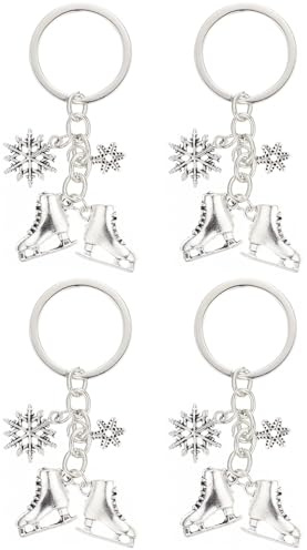 DEARMAMY 4 Stück Schlittschuh-Schlüsselanhänger schlüsselanhänger kind Schlittschuh winterlicher -Charm- Rucksack-Anhänger