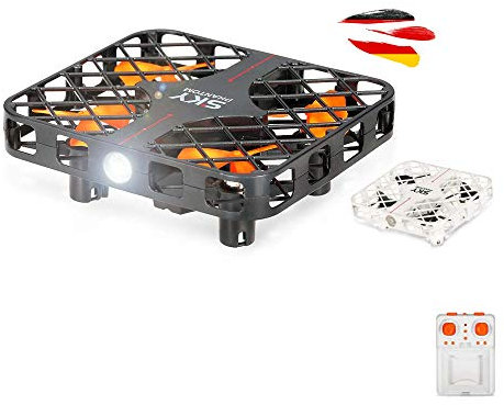 RC ferngesteuerte 4-Kanal mini Drohne mit Schutz-Käfig, Flying-Ball UFO-Drone, Quadcopter mit Gyro-Technik, Rückholfunktion, Headless-Mode und 3D-Flip, Spielzeug Quadrocopter für Kinder und Erwachsene