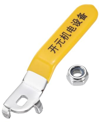 PATIKIL Maniglia a Leva per Valvola a Sfera, 1pz Maniglia Valvola Metallo Lunghezza Totale 94mm con Foro Dimensioni 8x5x3mm per Rubinetto, Riparazione e Sostituzione Tubo Flessibile Giallo