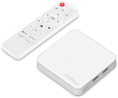 Android 14.0 TV Box 2025, LEFFOT 4K Ultra HD Box Android TV, 2GB RAM + 8GB ROM, custodia IPTV con telecomando vocale, HDR10, 2.4G & 5G WiFi 6.100M Ethernet, Allwinner H313 Quad Core
