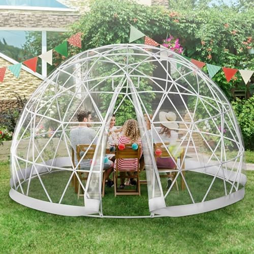 Tente à bulles pour l'extérieur – Tente dôme de jardin pour 5–7 personnes, parfaite pour les terrasses et les salles à manger, 3,65 x 2,2 m
