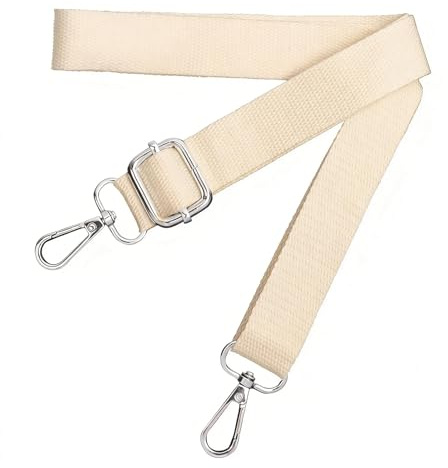 Bandoulière pour sac, sangle de sac à changer, réglable, largeur 2,5 cm, sangle de sac avec mousqueton argenté, sangle de sac beige pour sac à main crossbody