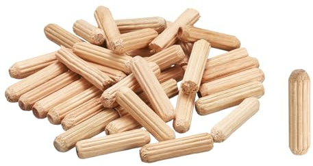 sourcing map Lot de 120 chevilles droites cannelées en bois 5 mm x 20 mm pour travaux manuels, meubles, bricolage