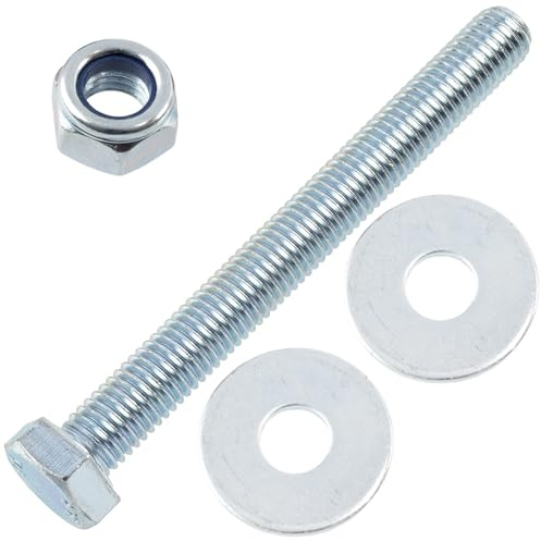 AERZETIX - Set di 5 bulloni a testa esagonale M12x110 mm + 10 rondelle larghe + 5 dadi esagonali autobloccanti M12 | Per progetti domestici, ristrutturazioni e riparazioni leggere | acciaio