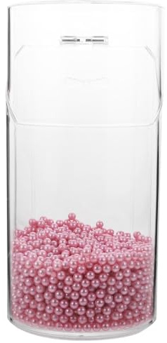 GALPADA 1pezzi Portapennelli Per Trucco Scatola Contenitore Pennelli Cosmetici Strumenti Trucco Trasparente Rosa Secchiello Organizer Cancelleria Piccoli Utensili Compatto Design Elegante