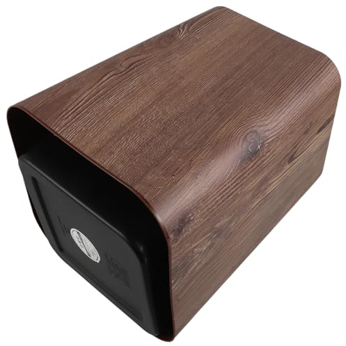 MUELODSIC Cubo de Basura Mediano con Tapa Abatible Acabado Imitación Madera Nogal 85 Litros Papelera Silenciosa para Baño Dormitorio y Oficina Polipropileno Duradero Papelera