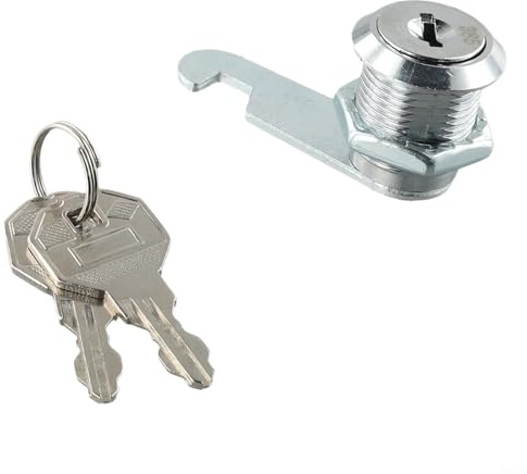 Kamlås med 2 nycklar för skåp, låda, brevlåda, skåp eller skåp, 16 mm, 20 mm eller 25 mm metalllegeringscylinder, säkert möbellås för trä, metall- och glasdörrar (20 mm)