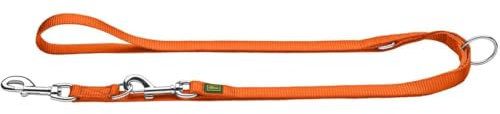 HUNTER Verstellbare Hundeführleine, Farbe: orange, 3-fach verstellbar, robustes Nylon, pflegeleicht, Größe: 10/200
