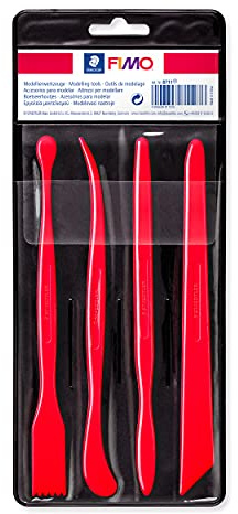 STAEDTLER set di attrezzi per modellare FIMO, 4 bastoncini in un astuccio di plastica per lavorare la pasta termoindurente FIMO, 8711