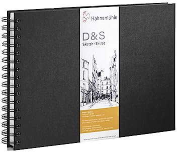 Hahnemühle Skizzenbuch D&S, DIN A4 Querformat, spiralisiert,140g/m², 80 Blatt