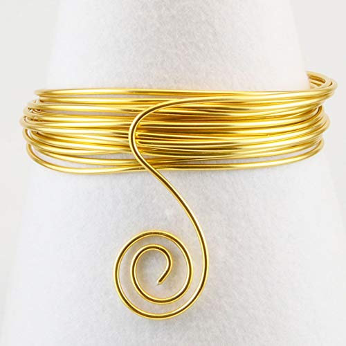 Vaessen Creative 24250-003 Aludraht Schmuck 0,8 mm x 15 m, Biegsam Schmuckdraht, Aluminium, hell Gold, 1500 x 0.011 x 0.2 cm, Light Gold