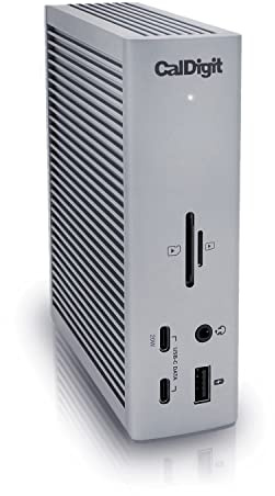 CalDigit TS4, 18-in-1 Thunderbolt 4 Docking Station, 98W Charging, 3* TBT4 (40Gb/s), 3* USB-C + 5* USB-A (10Gb/s), 2.5GbE LAN, 1*8K@30Hz or 2*6K@60Hz Displays, Mac/Windows/Chrome, 0.8m Certified Cable