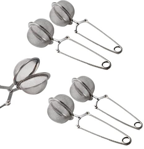 Bayli Juego de 5 pinzas de té de acero inoxidable para taza, filtro de té, pinzas de especias, colador de té, infusor de tazas, infusor de té