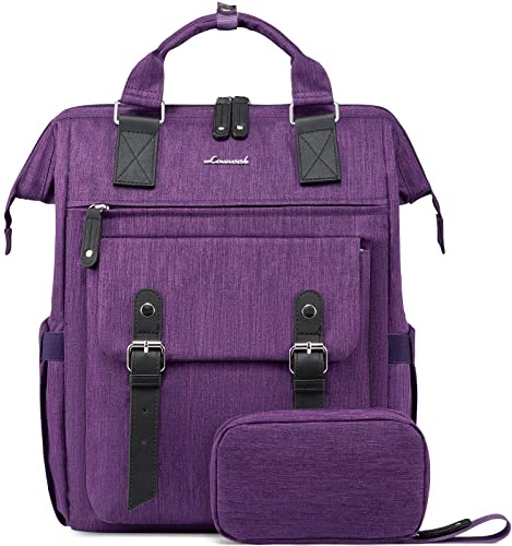 LOVEVOOK Damryggsäck, laptopväska för 15,6 tum laptop, skolryggsäck för flickor och tonåringar, reseryggsäck, arbetsväska med datakabelpåse, stor vattentät ryggsäck, daypack för skola, universitet och