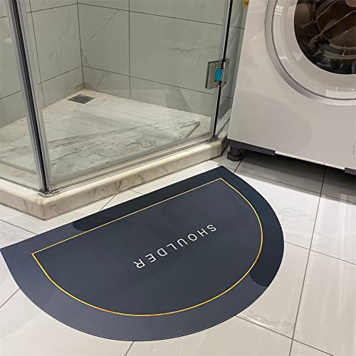 Super Absorbent Floor Mat, Badematte Rutschfester Badezimmerteppich Badteppich, Duschvorleger, 40x60cm Schnell Trocknend Schmutzabweisende Pflegeleichte Waschbar Teppich, Bathroom Bath Mat, Halbrund