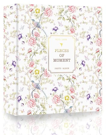 Glodenmemo album photo de 10x15 cm à 304 pochettes, impression de couverture pour 304 photos horizontales pour mariage, vacances, famille de bébé (Orange)