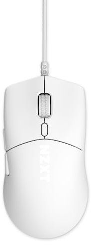 NZXT Lift 2 Symm | Mouse gaming con cavo simmetrico leggero | Design leggero 58 g | Polling rate 8K | Switch ottici | Sensore ottico 26K DPI | Piedini 100% PTFE | Bianco