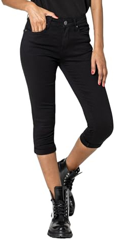 Nina Carter P230 - Pantalones vaqueros capri ajustados de cintura alta para mujer, verano, L delgado