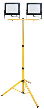 KOLORENO trípode para foco de construcción individual, manual - foco LED para exteriores - trípode para focos de construcción - soporte para reflector - ligero y manejable - metal - 240x230x305mm