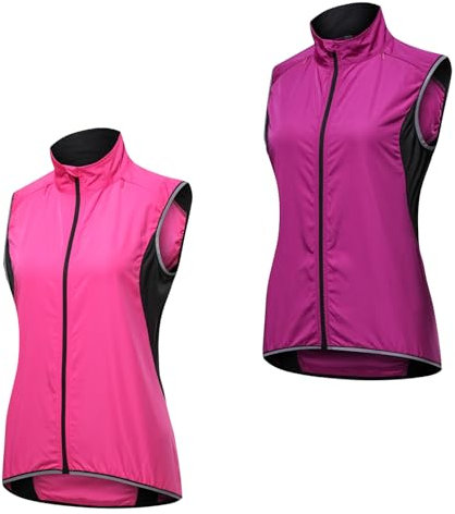 Cykelklänning för dam Reflekterande stativkrage Softshell Varningsväst Vindtät Regntät löpväst Vattentät Andas MTB High Visibility Väst ärmlös jacka UV-tät linne,2Pcs-4XL