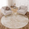TAPISO Crystal Rund Teppich Kurzflor Glänzend Braun Beige Marmoreffekt 3D Effekt Wohnzimmer Schlafzimmer Modern Design ÖKO-TEX 80 x 80 cm
