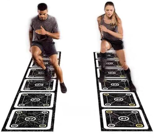 HUAGHEE Rubber Agility Ladder 12 Ft Non-Slip Speed Agility Training Ladder for Soccer Footwork Training,Flat Agility Ladder for Children's Physical Training Equipment (12 ft)
