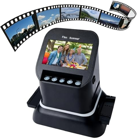 KUSOLE Escáner de película Profesional de 22 MP para películas de 35 mm y Formato Medio 120, con Gran Pantalla LCD de 4,3 para escanear Negativos y Diapositivas en Alta resolución.