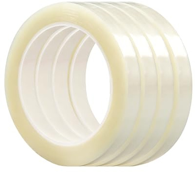CeoxThao 4 Piezas Cinta Térmica Transparente para Sublimación, Cinta Resistente al Calor para Prensa Térmica, para Transferencia de Calor, Proyectos DIY y Protección Electrónica, 10 mm x 33 m