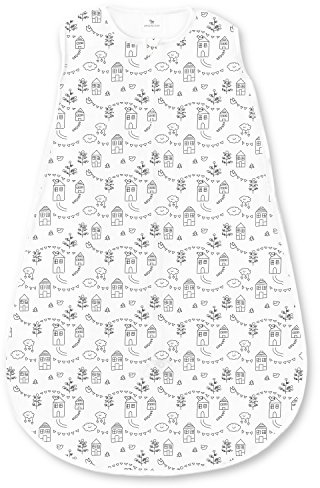 Amazing Baby Cotton Sleeping Sack, Wearable Blanket with 2-way Zipper, Black Little Village, Small (0-6 mo)