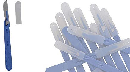 10 x jetables Scalpel lame Figurine avec capuchon de protection, kosmetex une fois skalpelle, Emballages Individuels