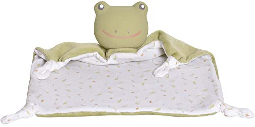 Tikiri Schmusetuch Frosch Gemba, Schnuffeltuch mit Zahnungshilfe aus Naturkautschuk, für Babys und Kinder ab 0+ Monaten, 30cm