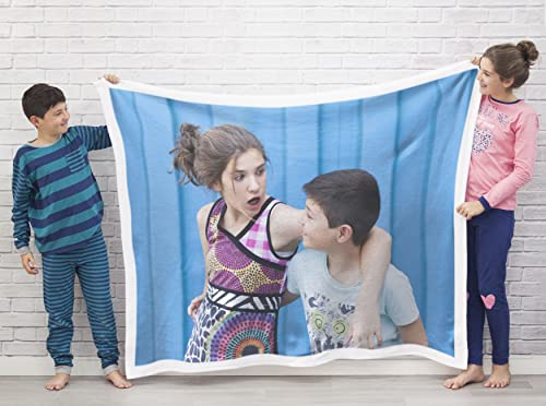 Regalo Original Made IN Gift Manta Personalizada con Foto y Texto - Material Forro Polar - Ideal para Sofá o Cama de Abrigo en Invierno - 170x130 cm