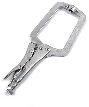 Morsetto di bloccaggio 22,9 cm in acciaio C morsetto morsa presa bloccaggio pinze per saldatura tenone legno strumento localizzatore argento