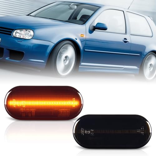 POPMOTORZ Blinker Seitenblinker mit Canbus Fehlerfrei 2835 SMD für VW Bora Golf MK3 MK4 Caddy P-assat B4/5 SEAT Altea MK1 Ibiza MK2 MK3 MK4 Ford Fiesta MK5 Focus MK2 Skoda Citigo Felicia, 2 Stücke