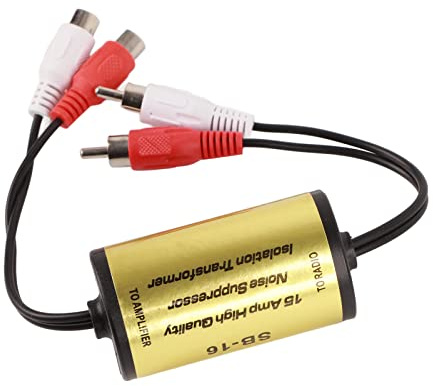 Ground Loop Isolator, 15A Verstärker Noise Filter Erdschleifen-Rauschisolator Anti Interference mit 3,5 Mm oder Klinke für Audio Audio PC Stereoanlage