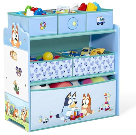 Delta Children - Bluey Design & Store 6 Bin Toy Storage Organizer - Greenguard Gold Certified, Blue