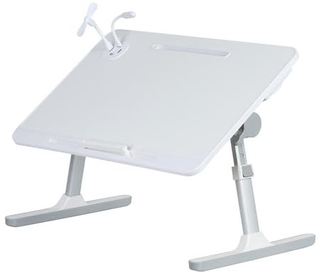 Luojuny Laptop Bed Tray Table, Height & Angle Adjustable, Portable Bed Desk for Laptops & Eating