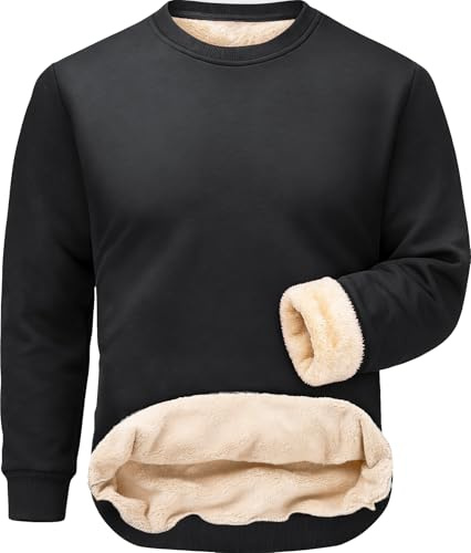 Tansozer Hommes Sweatshirts Doublés Hiver Polaire Pulls Chauds Manches Longues