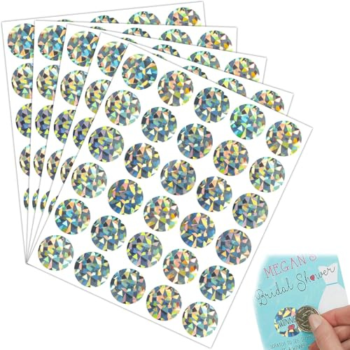 150 pegatinas para rascar, para tarjetas de rascar, sorpresa, San Valentín, bodas (25 mm)