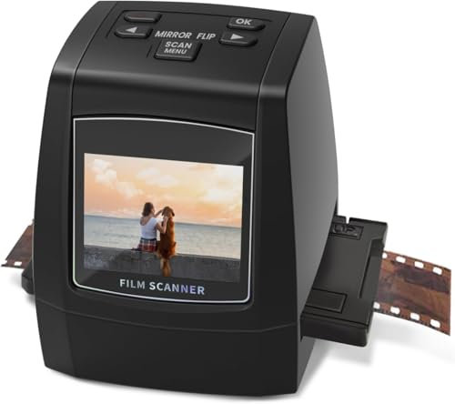 Escáner de películas Digitales, Escáner de Diapositivas y Negativos Convierte Negativos y Diapositivas de película de 35 mm, 126, 110, Super 8 y 8 mm a imágenes JPEG, Negro