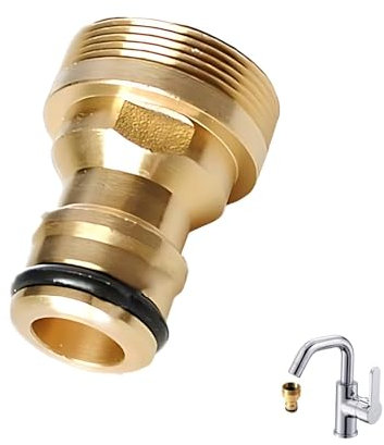 Nevoluxer Adaptador Manguera Grifo Universal con Conector de Mezclador para Riego de Jardín, Instalación Rápida, Compatible con Mangueras de 1/2 y 3/4 Pulgadas