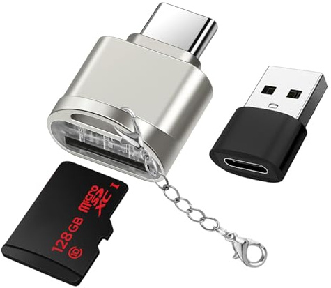 Lector de Tarjetas Micro SD USB C, Adaptador de Memoria Portátil TF, Card Reader USB C OTG para MacBook, Samsung Galaxy, Teléfono Tipo C, Portátil y Tablet, Plug and Play, Adaptador Multifunción