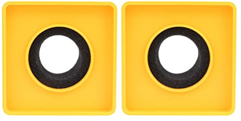 FRCOLOR 2pcs Yellow Abs Microphone Logo Flag Station, Interview Mic Logo Cubes for Conference and Tv Broadcasting, Portable Microphone Branding Accessories