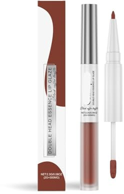 Dubbelsidig Läppliner Och Glanspenna - 2-i-1 Spegelglansläppstift For Kvinnor, Enkelt Att Skapa Perfekt Läppmakeup(Coffee color,2PCS)