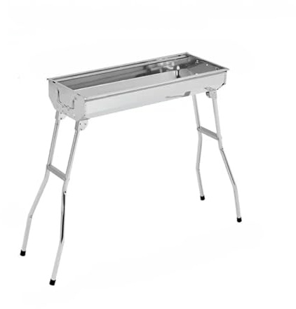 Barbecue Stainless Steel Charcoal Grill Large Size Barbecue Tool Portable Free Installation Handle Folding Barbecue Accessories(Basic)