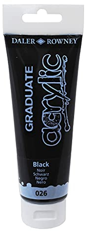 Daler-Rowney Graduate Acrylic Paint, Plastic Tube, 4oz - 120 ml, Black