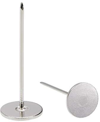 sourcing map 40Stk.Polsternägel Reißzwecken 18mm x 50mm Flachkopfnägeln Pins Silber Farbton