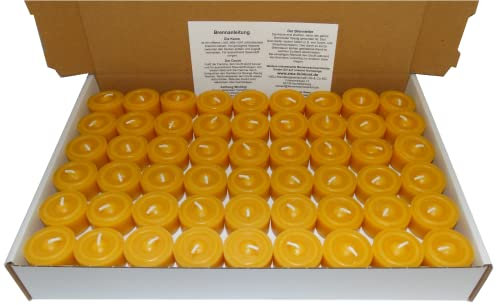 108 Teelichter aus reinem Bienenwachs Sparpack Nachfüllpack Bienenwachsteelichter