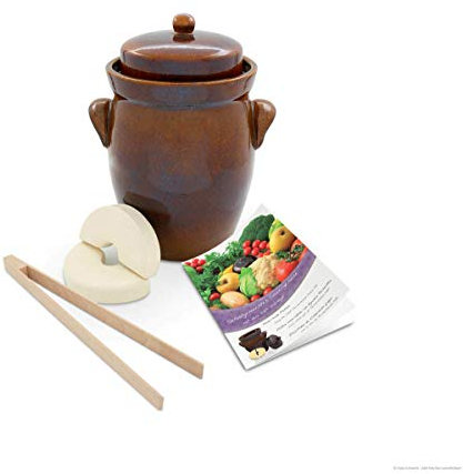 Original K&K Keramik Gärtopf 5,0 L [Form 2] inkl. Deckel + Stein + Zange